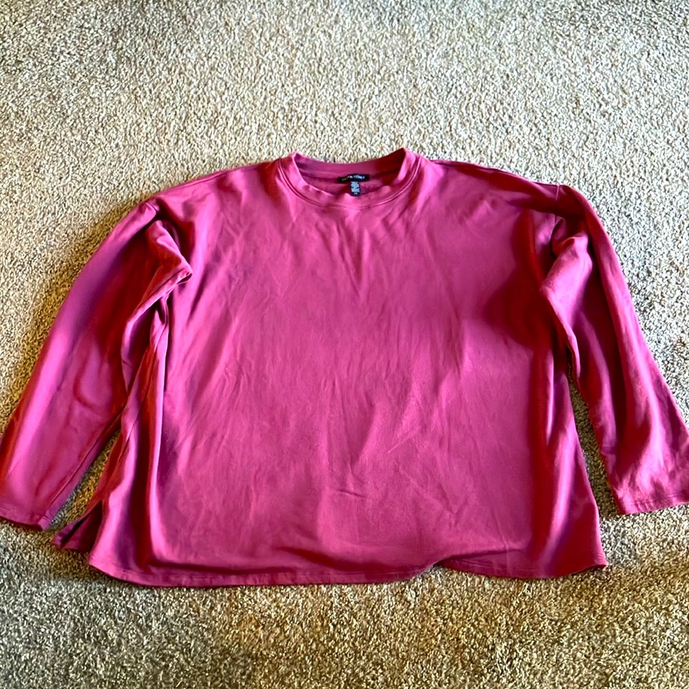 EILEEN FISHER CREWNECK SWEATSHIRT OLD ROSE COLOR size L